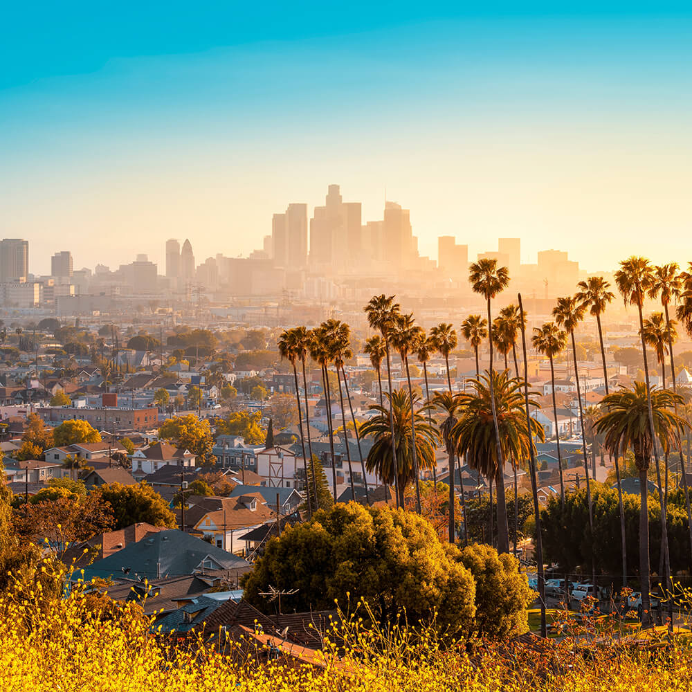 skyline-of-los-angeles-during-sunset