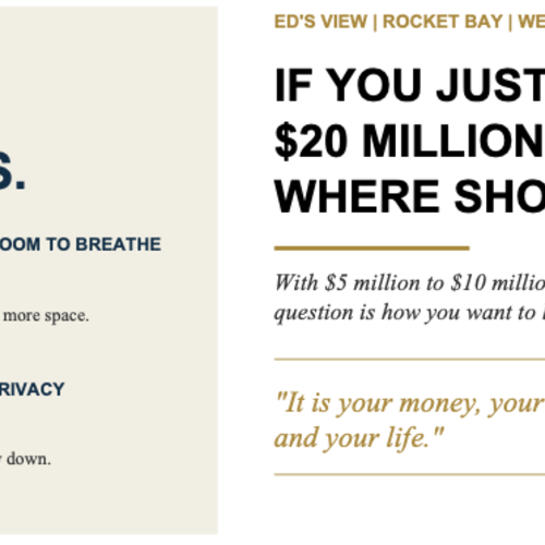 If you just Made $20 Million, Where Should You Buy?