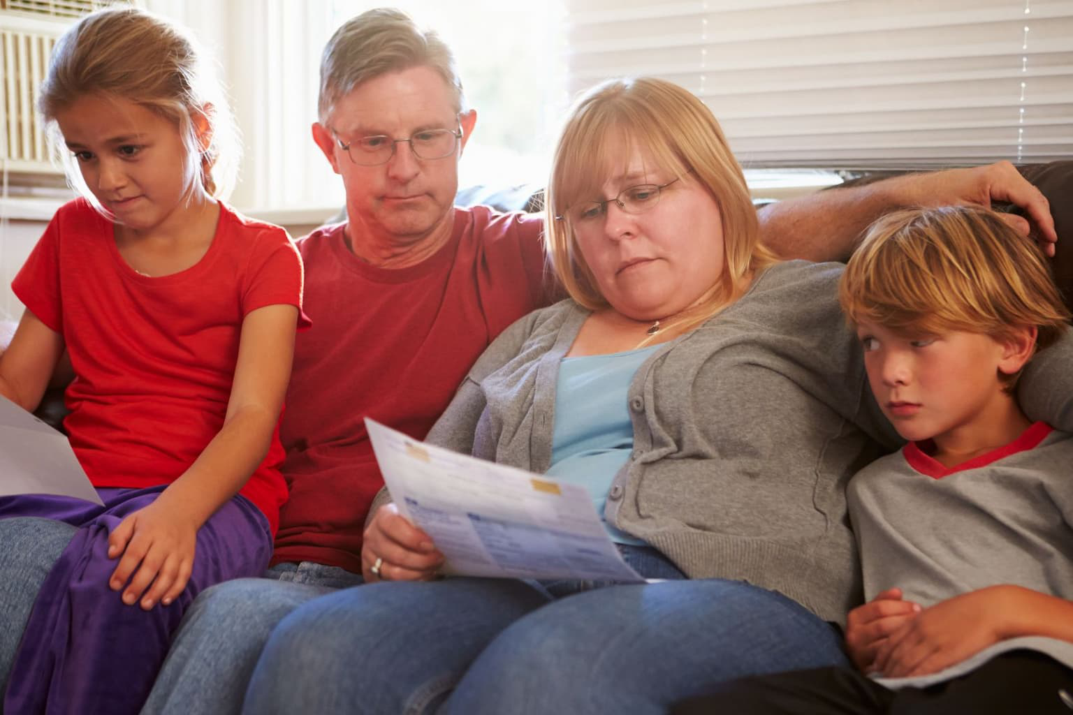 Worried family reviewing home sale during probate process