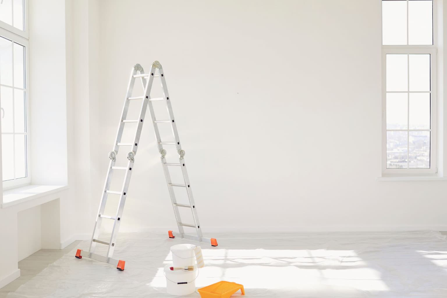Open floor plan after removing walls in a renovated hoarder home for better flow and function