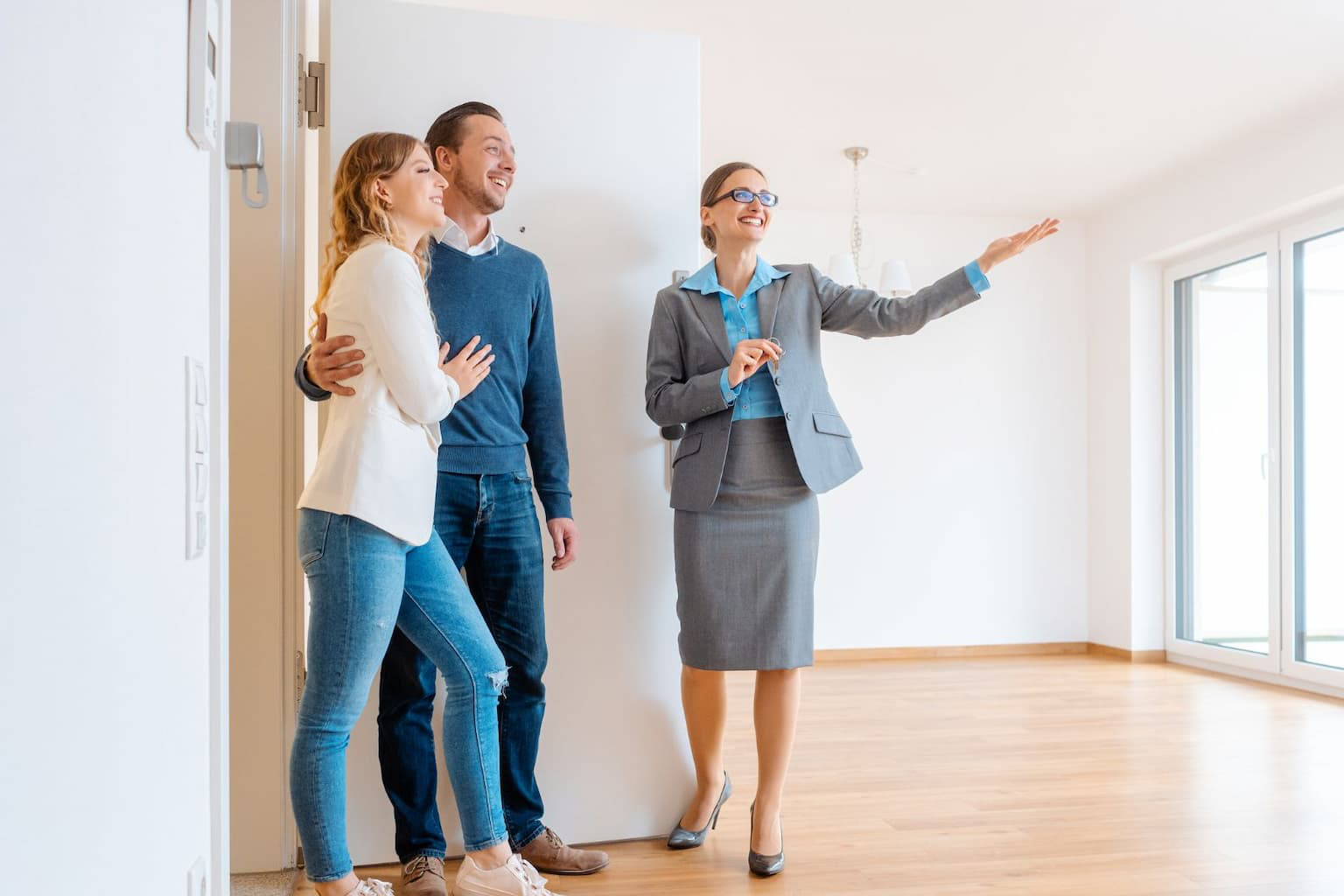 Visitors touring a FSBO open house in California