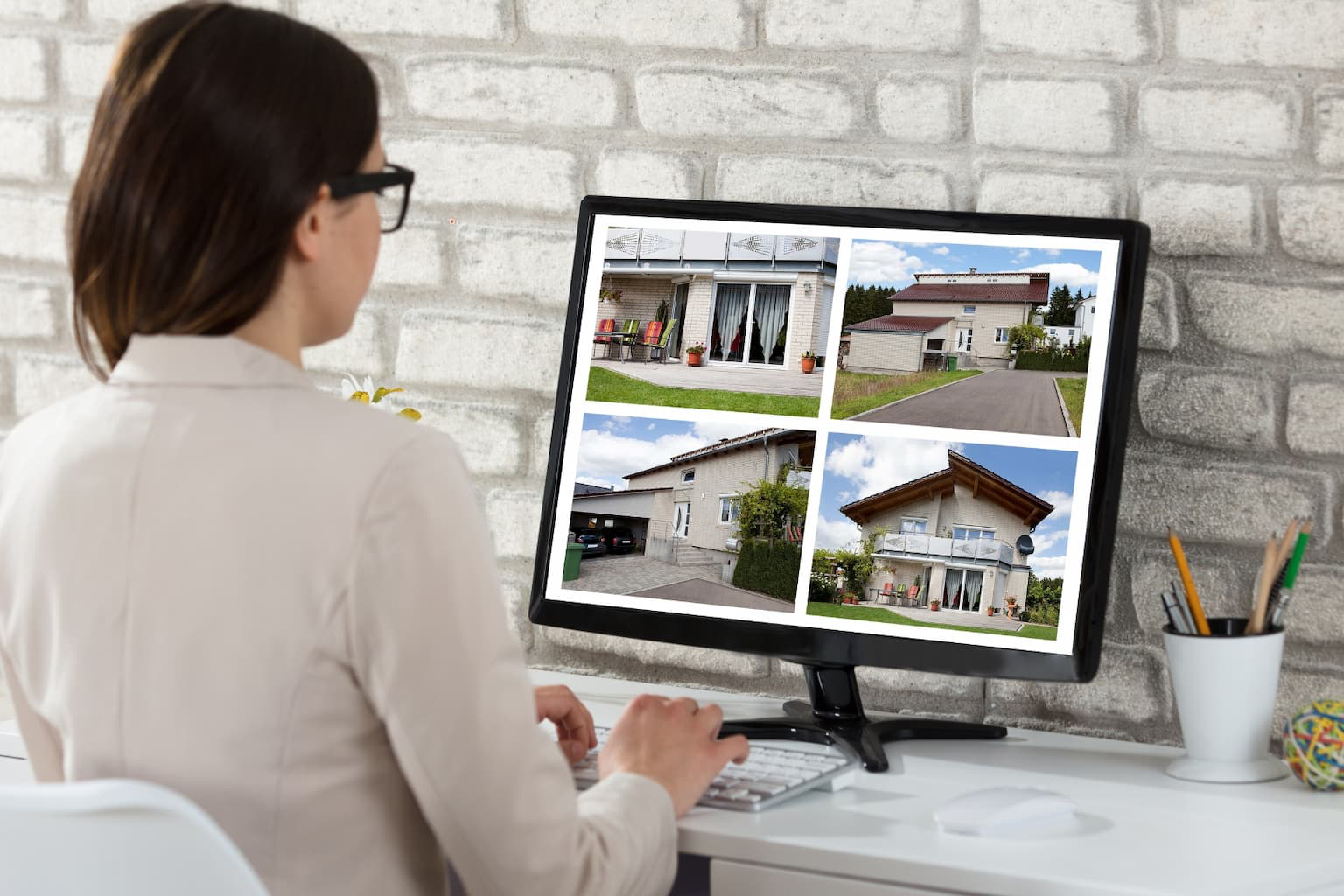 High-quality home listing photo on a laptop screen