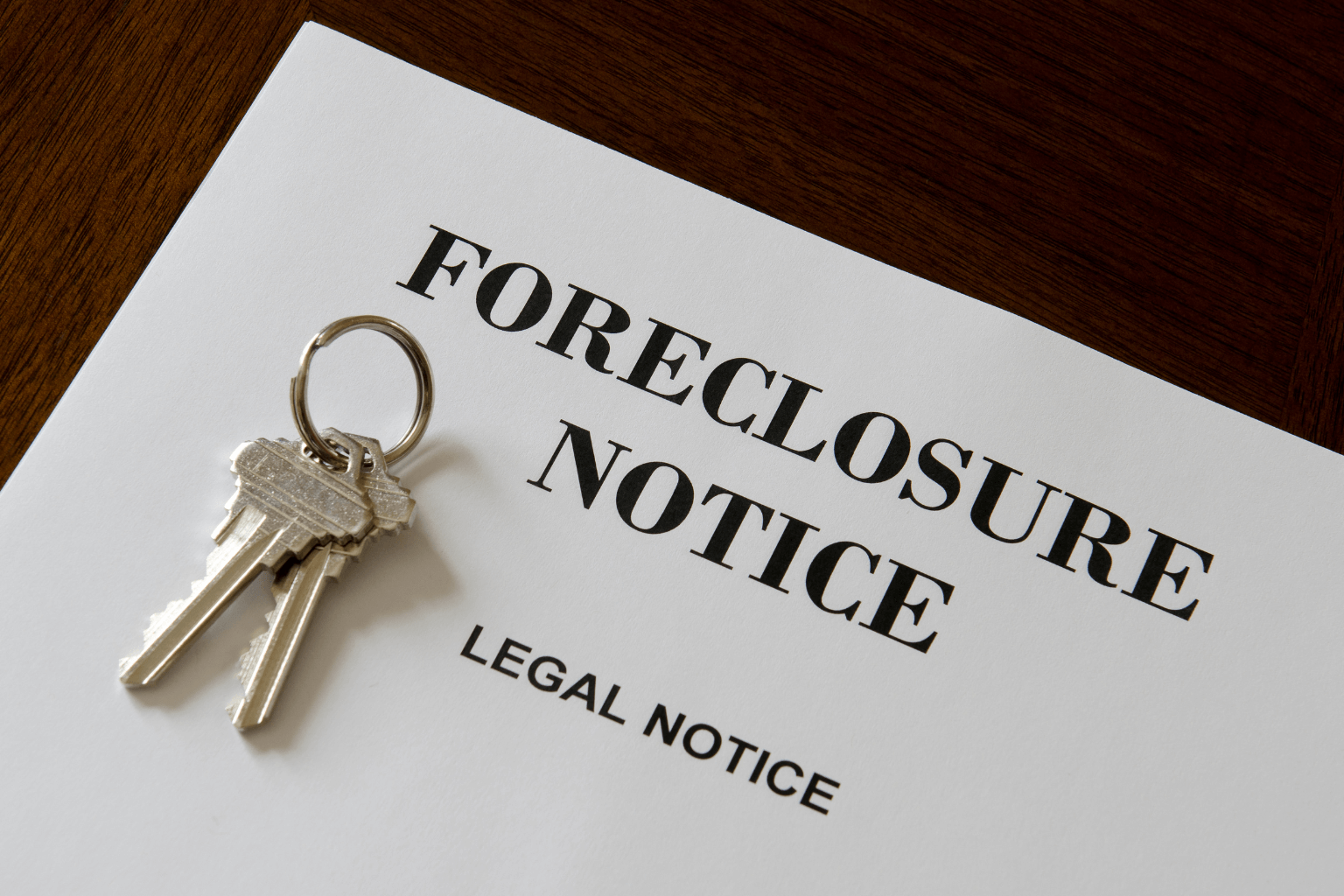 Official foreclosure notice on a California home