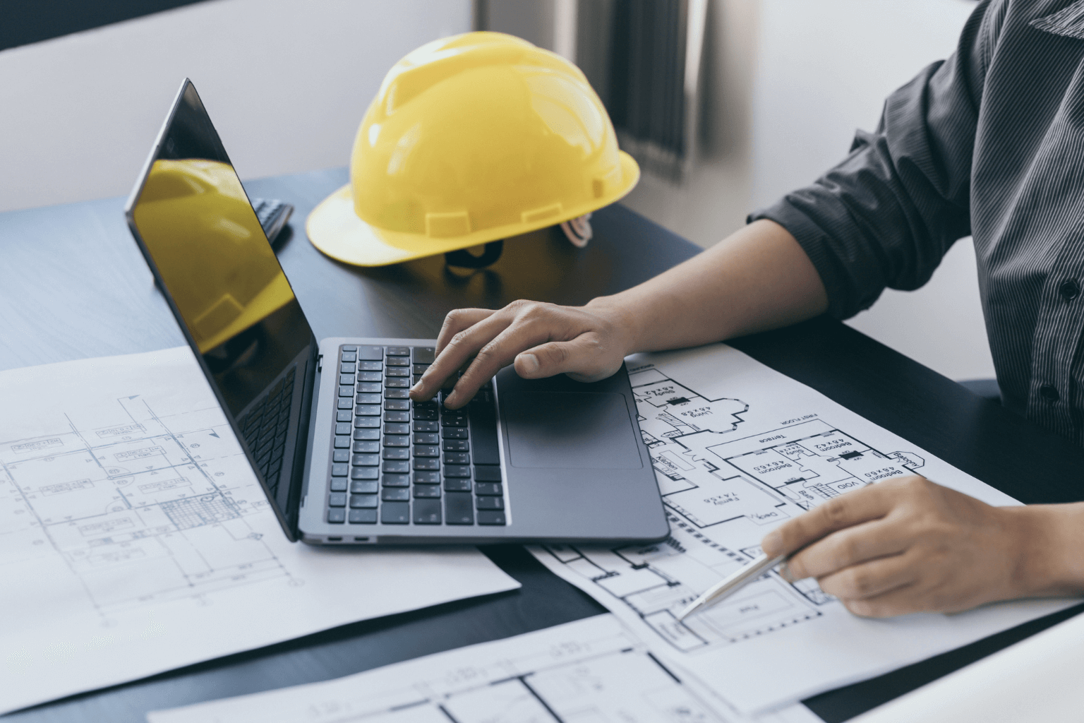 A visual of construction plans, task list, or timeline planning on screen