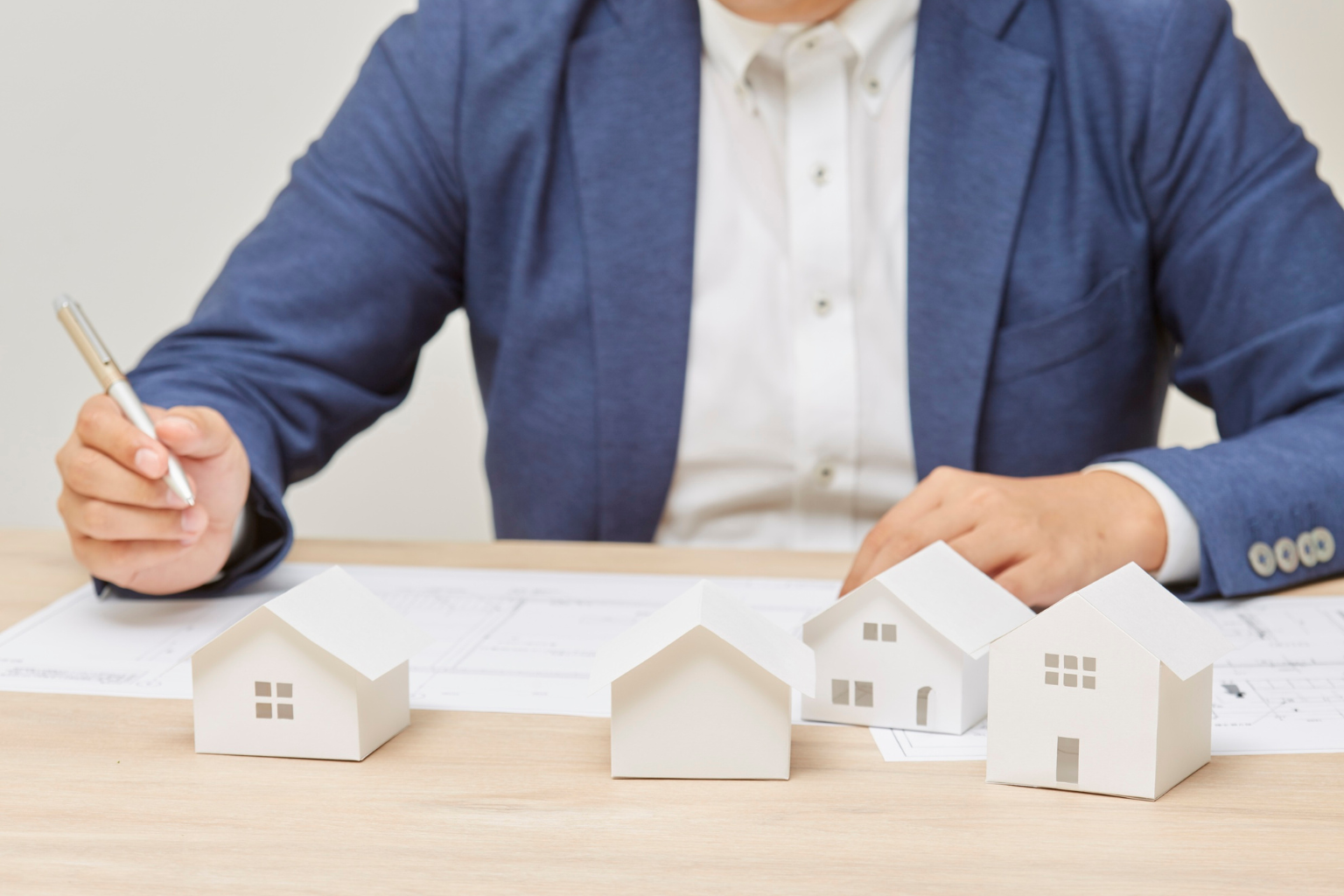 Contractor reviewing lien paperwork on a table