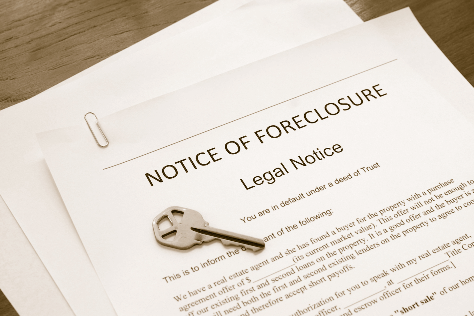 Foreclosure notice documents and deadlines in California