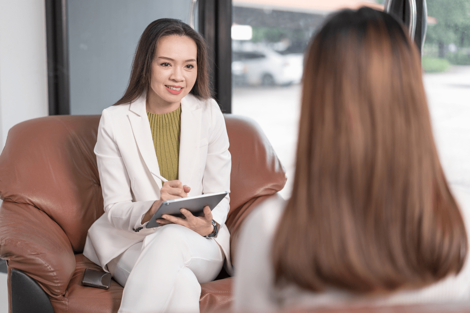 Homeowner receiving assistance from a housing counselor