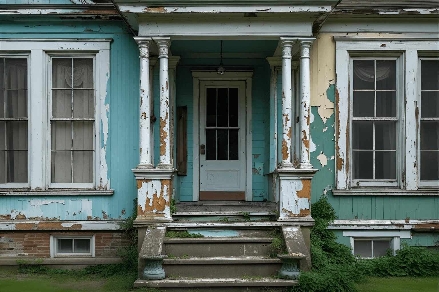 Old home with chipped exterior paint