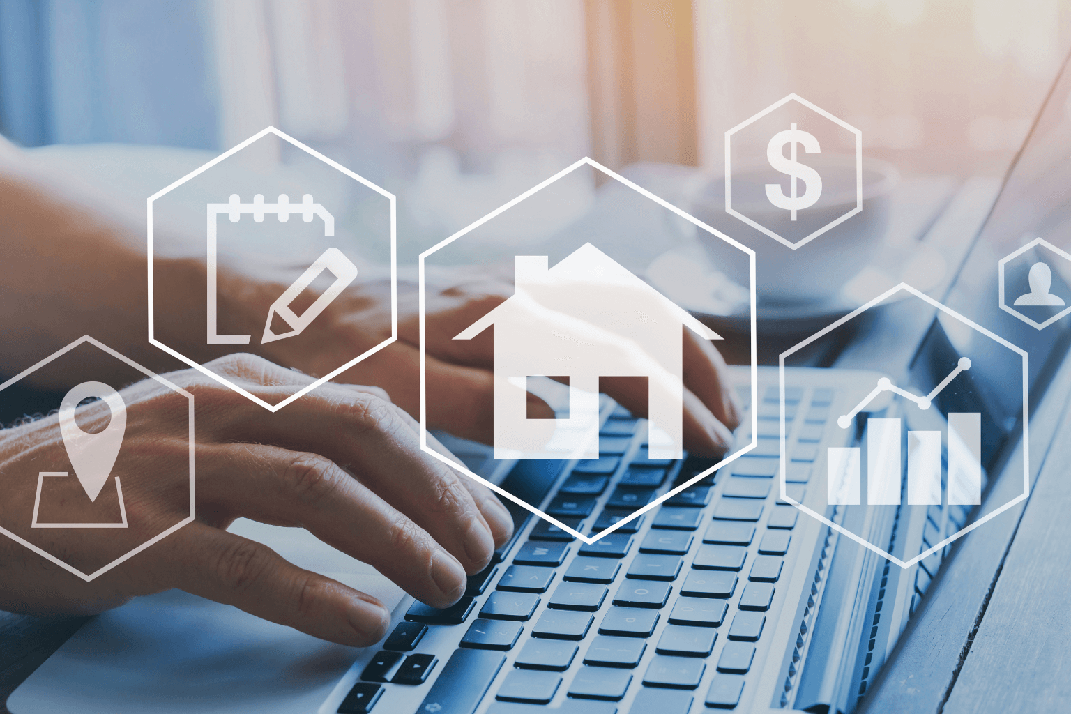 Person checking house value online