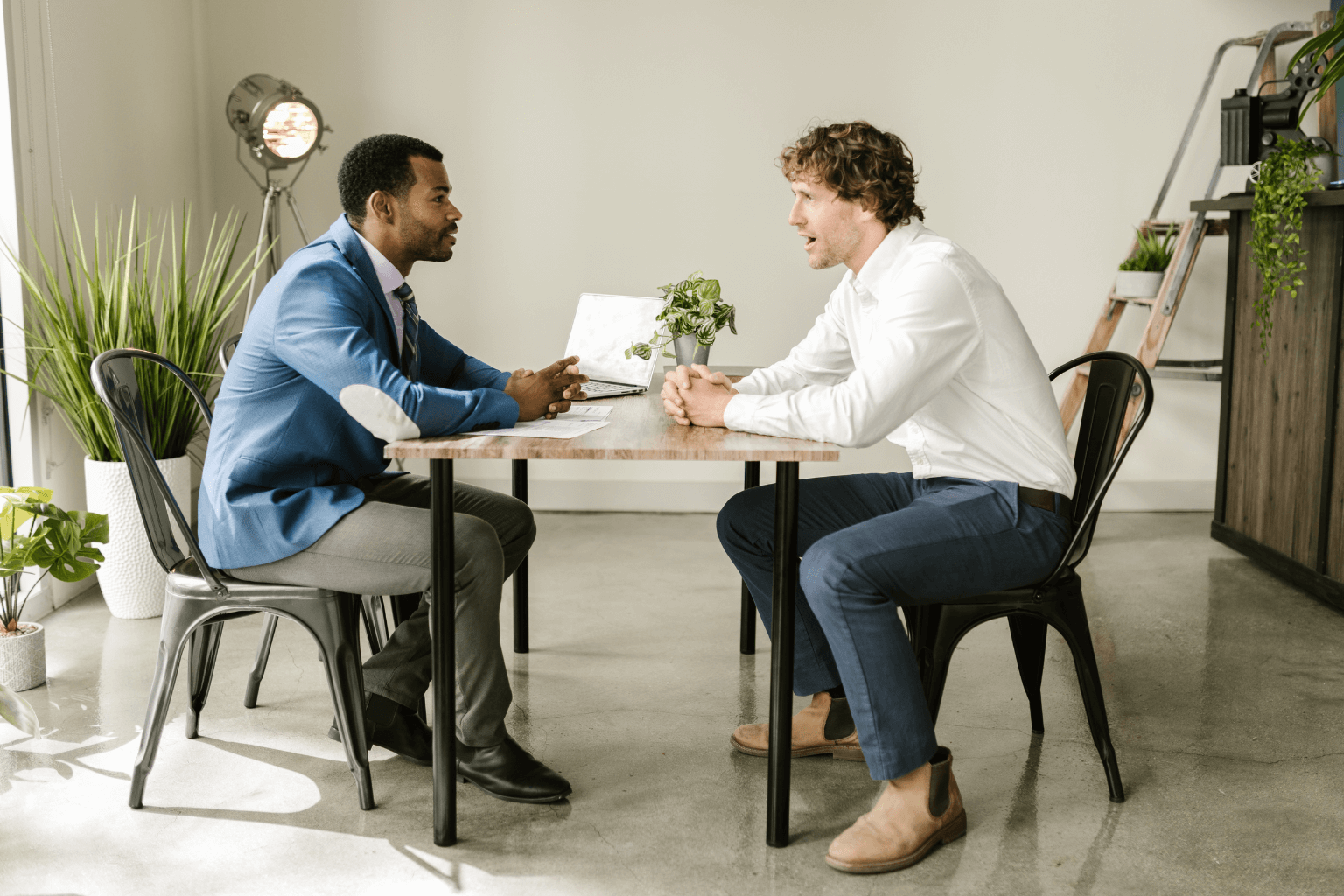 Homeowner negotiating with HOA representative