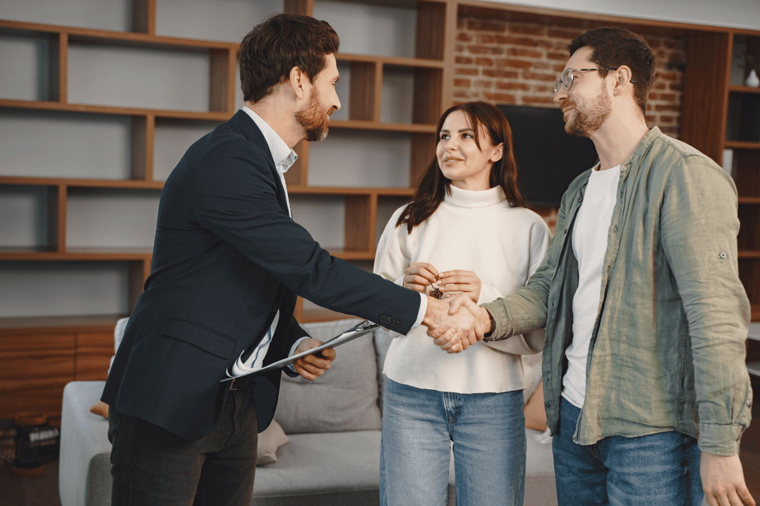Real estate team helping a homeowner sell a house with violations