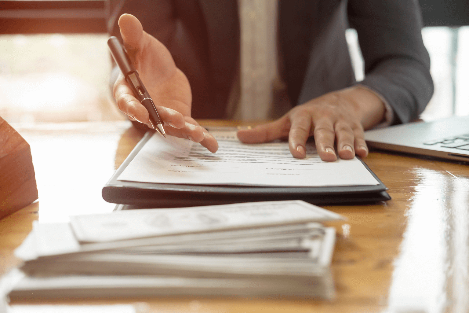 Executor reviewing probate court paperwork