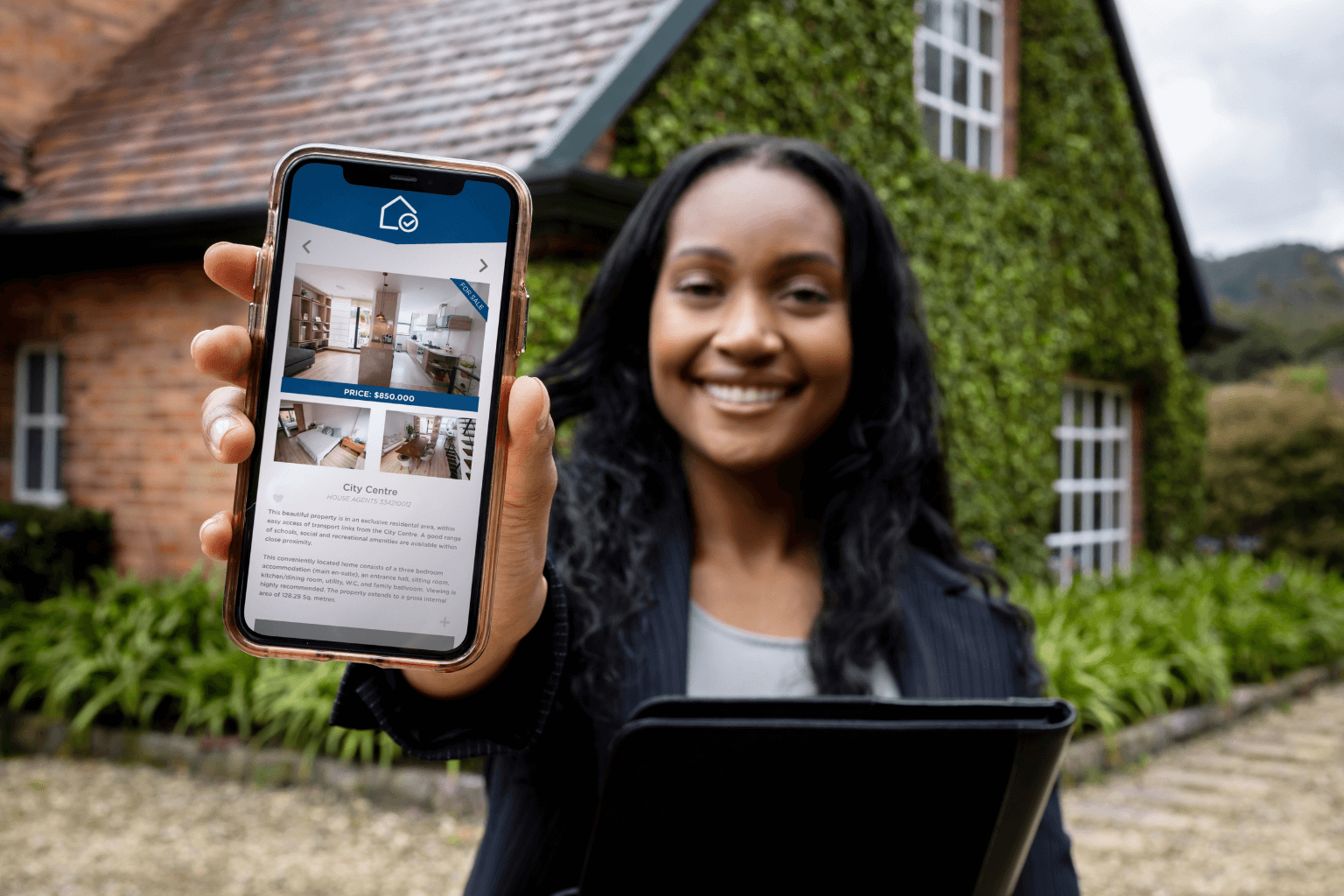 Real estate agent listing a probate home online
