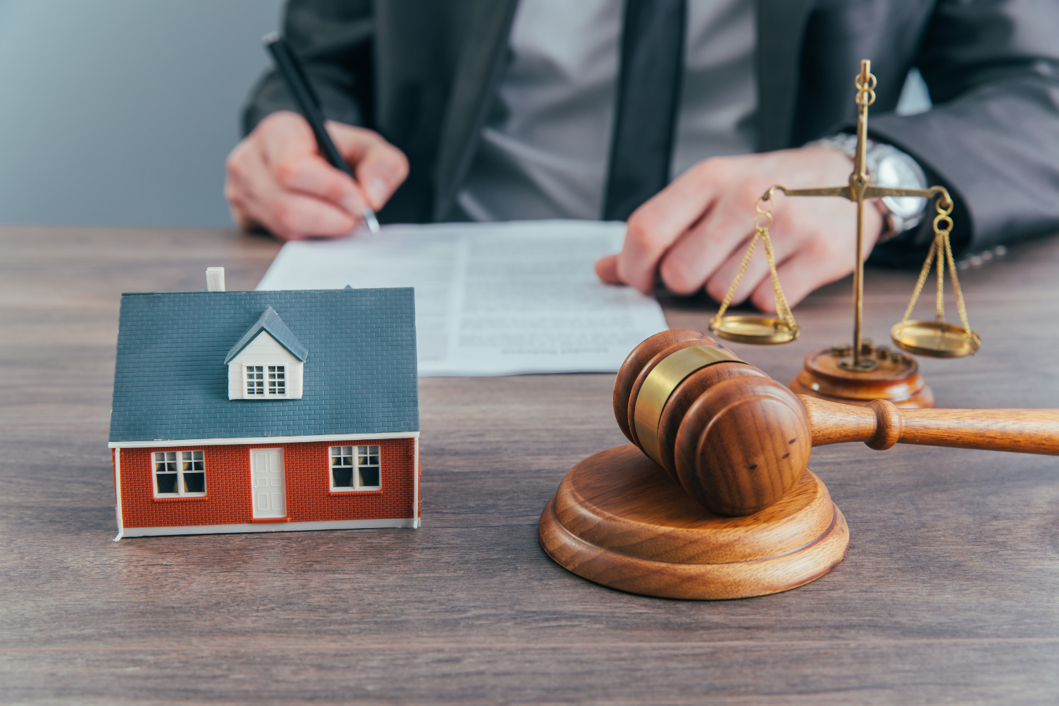 Real estate attorney helping with property documents