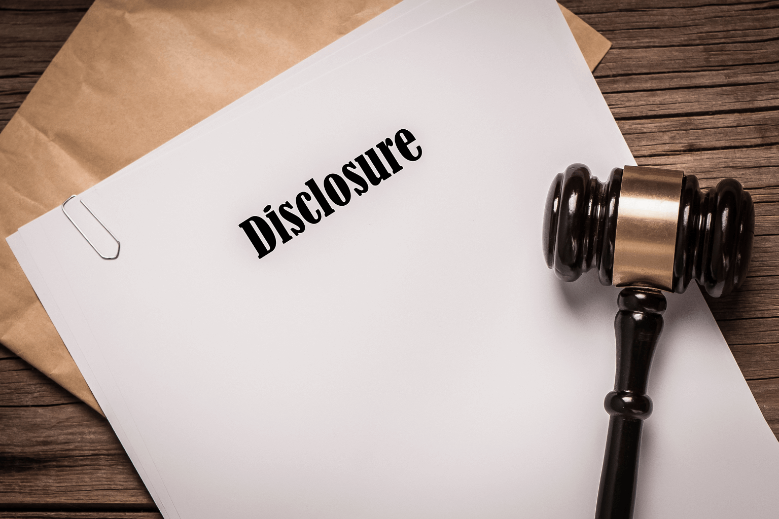 Real estate disclosure paperwork on a table