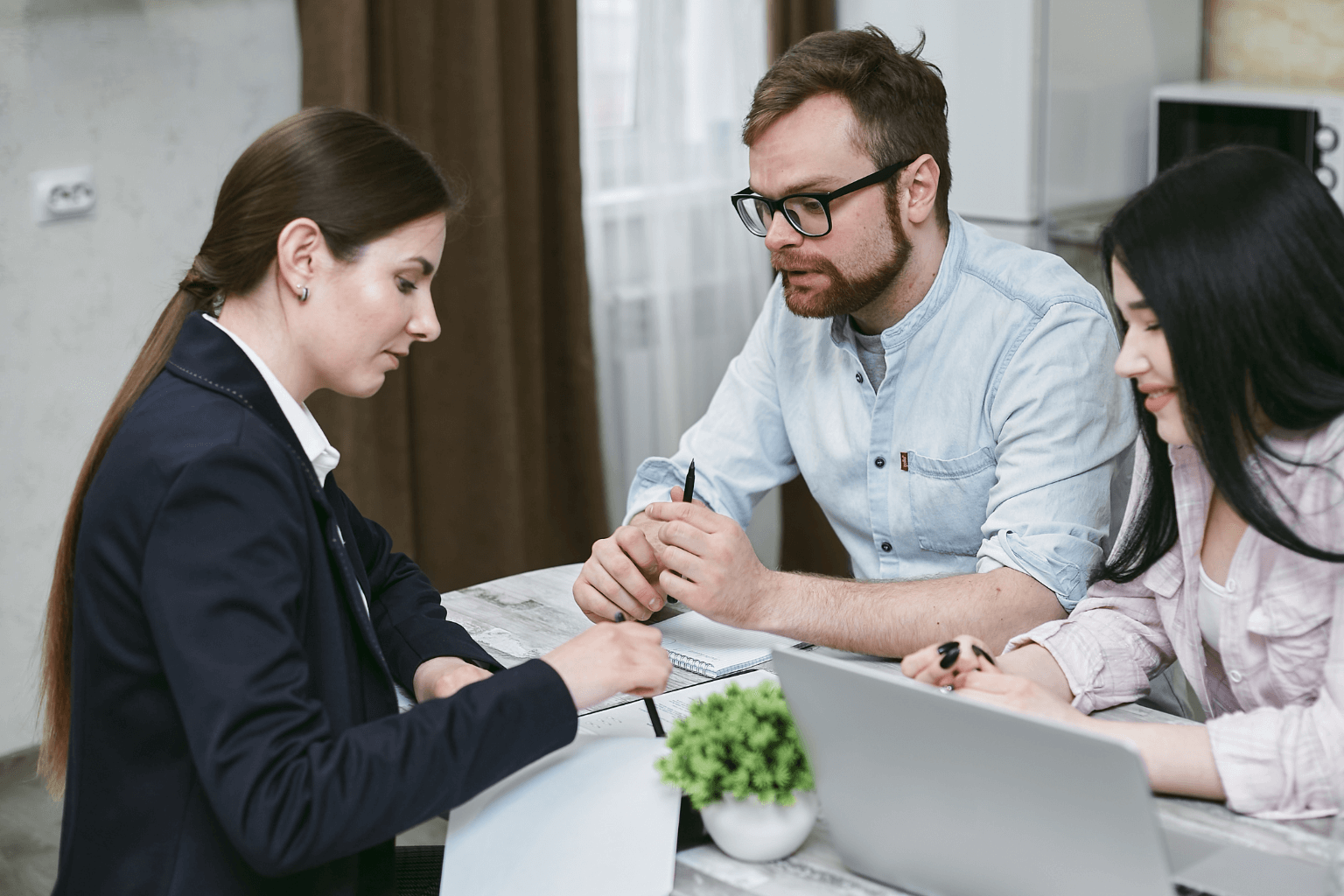 Real estate investor discussing purchase with homeowner