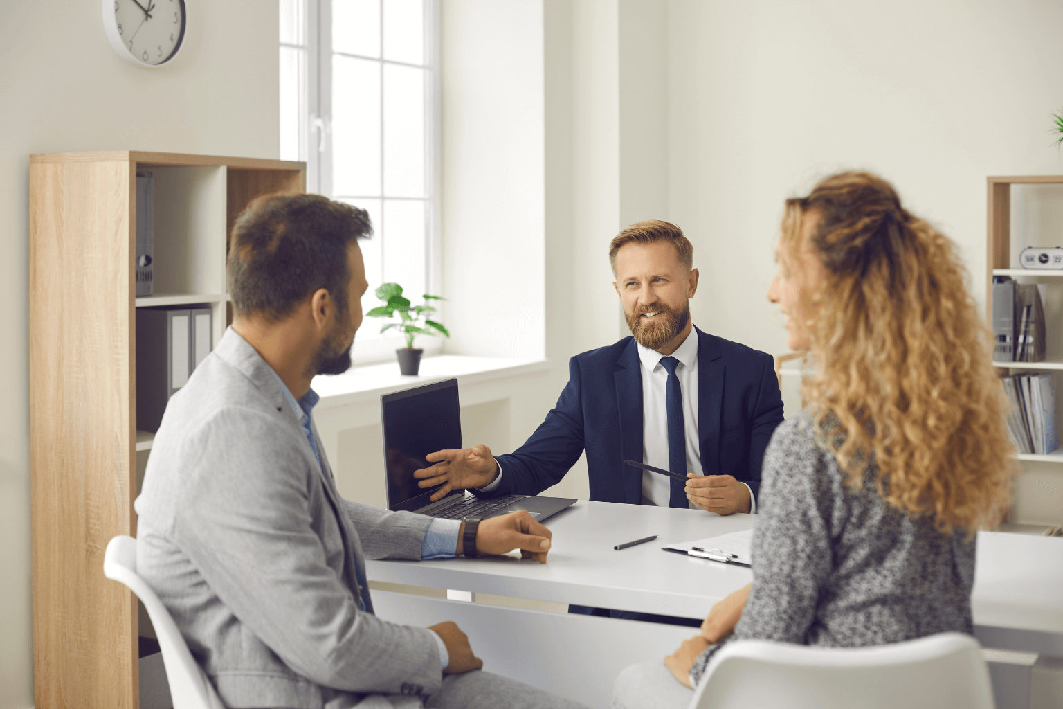 Homeowner discussing sale with real estate investor