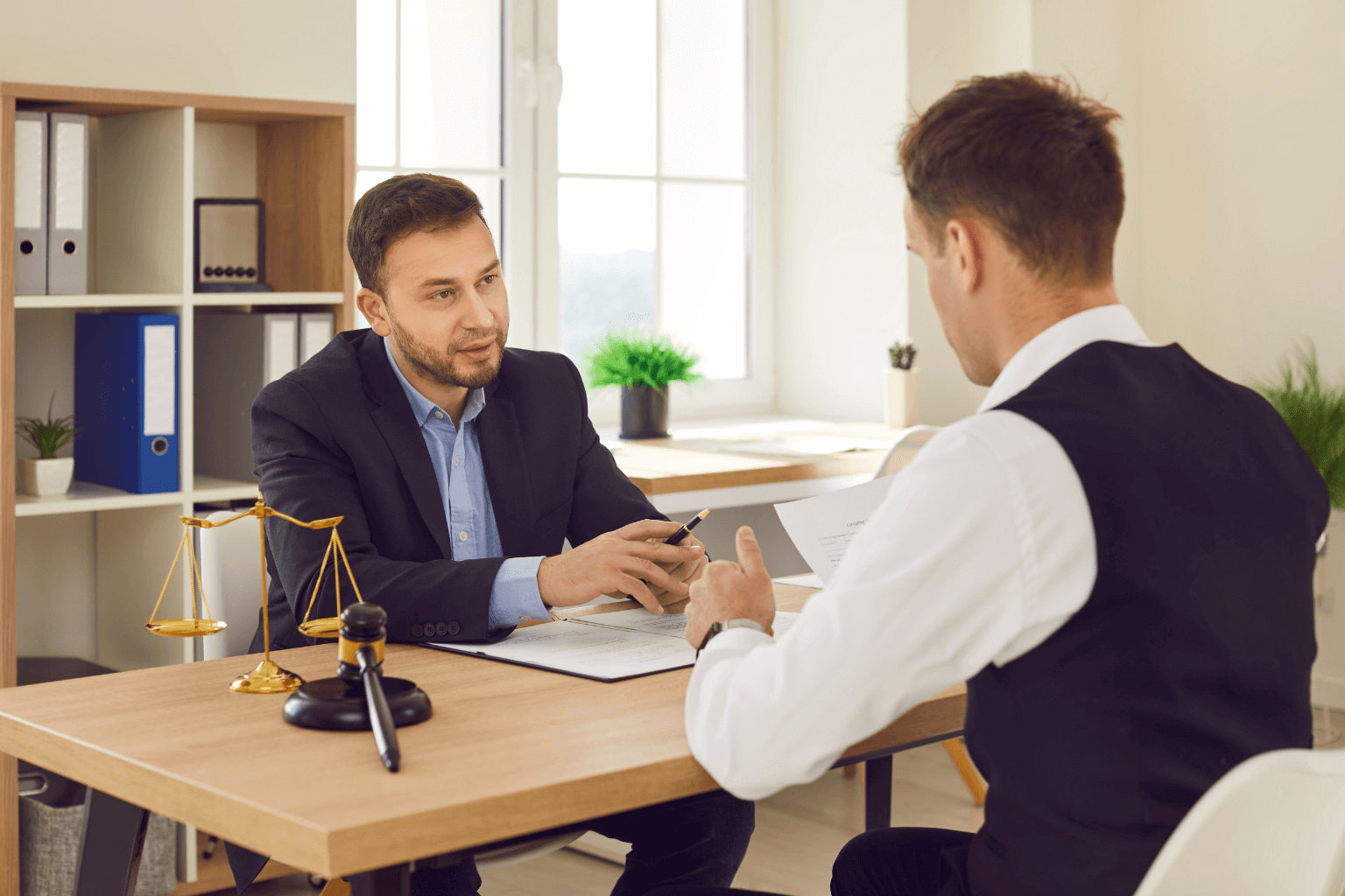 Real estate lawyer helping seller during a lawsuit