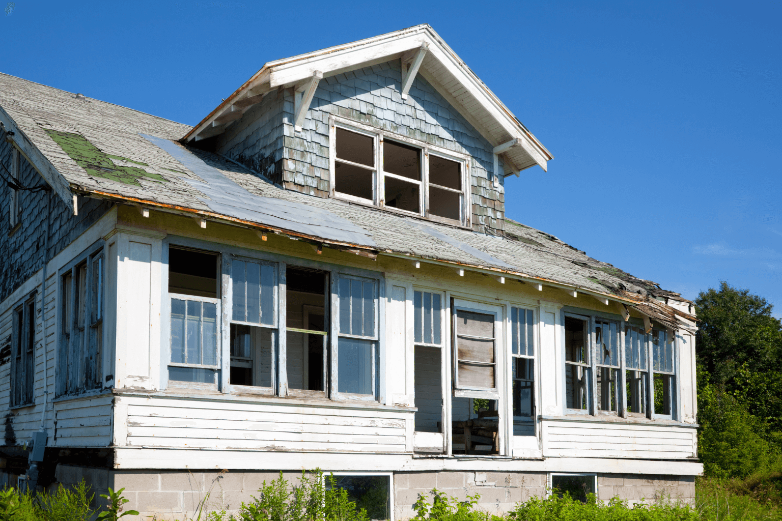 House with visible damage