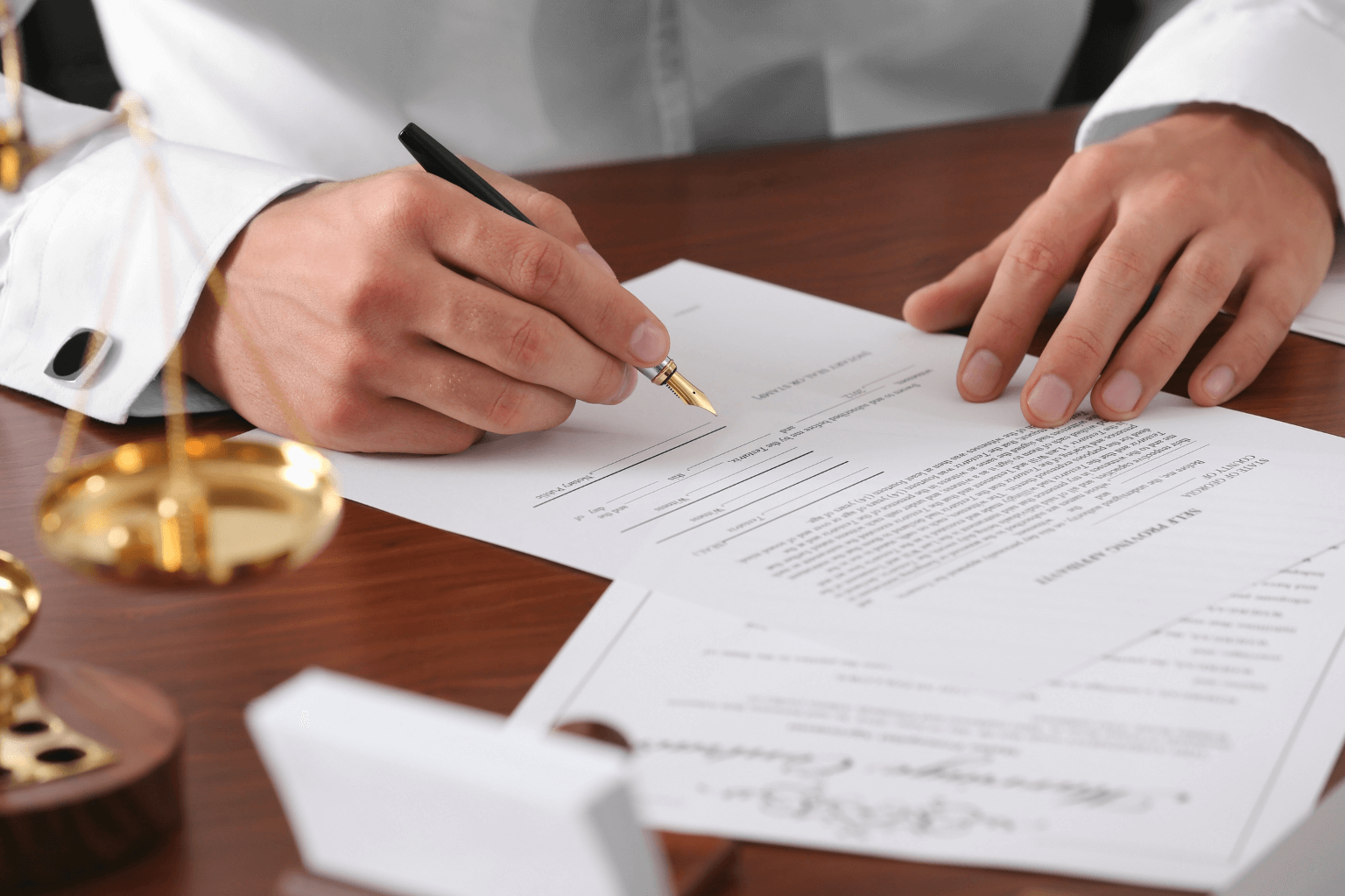 California Small Estate Affidavit form with pen on table
