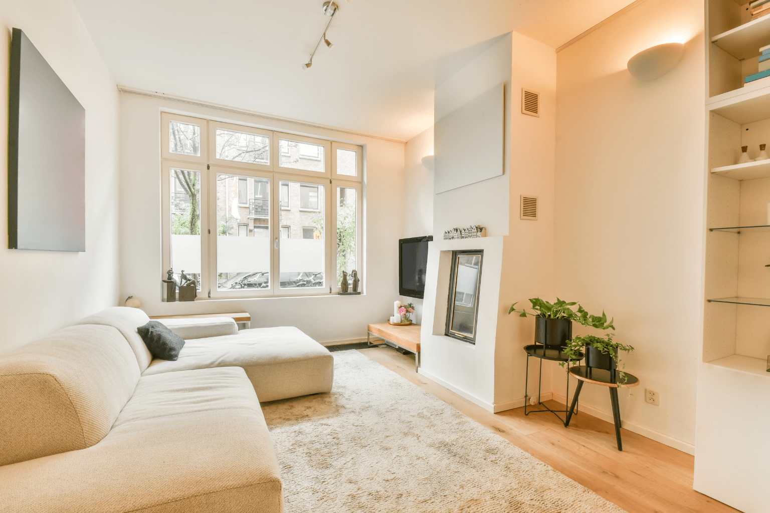 Clean and staged living room ready for showing