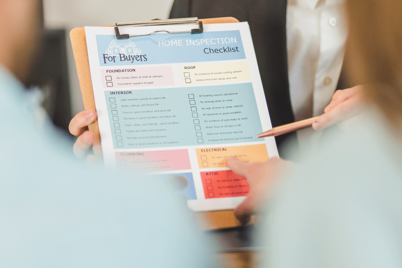 Selling a House with Foundation Issues Checklist on clipboard showing important points for Selling a House with Foundation Issues.