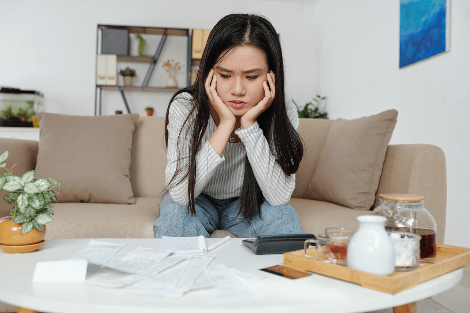 Homeowner concerned while looking at bills