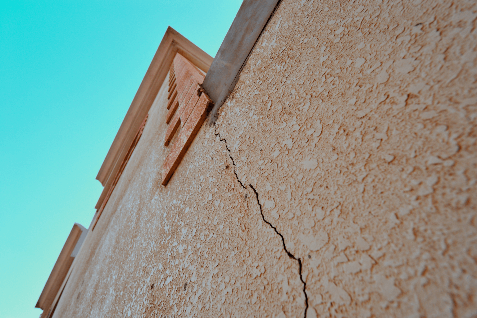Cracked house foundation showing structural damage