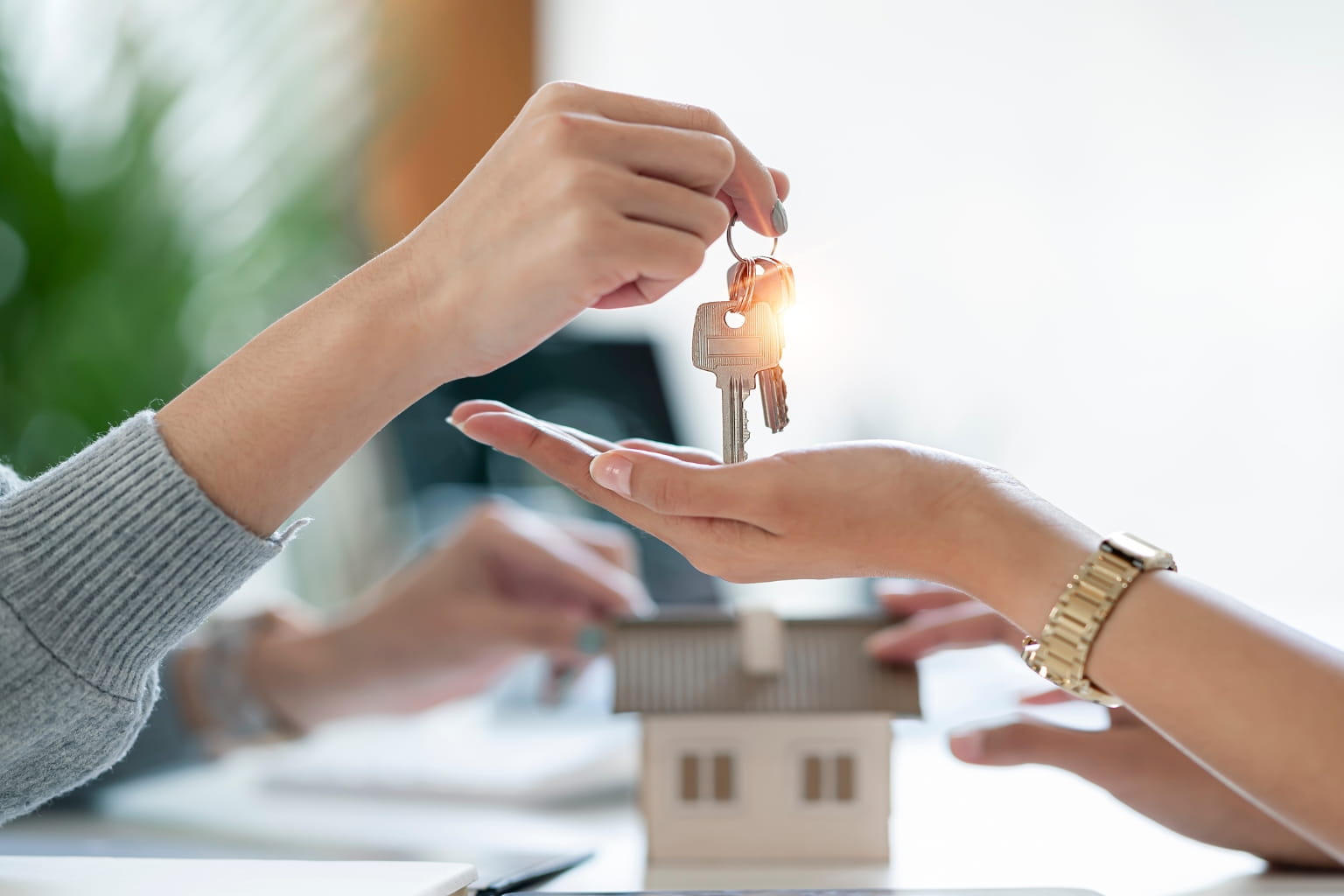 Handing over house keys