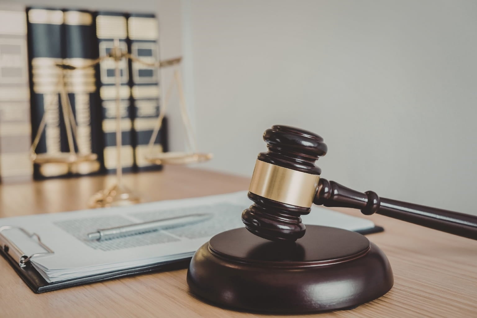 Judge gavel on desk