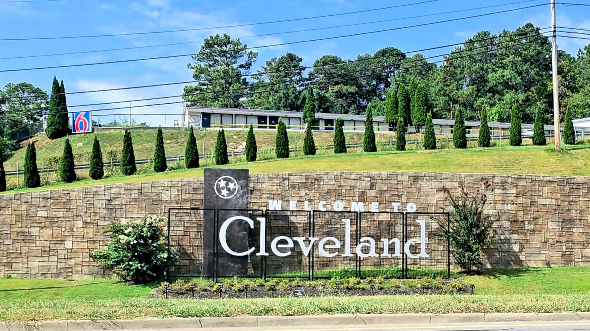 The Cleveland TN Welcome Sign off of I-75