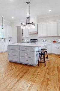 Clear, organized kitchen and living spaces