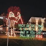 Tall Betsy sign at the Cleveland Halloween Block Party