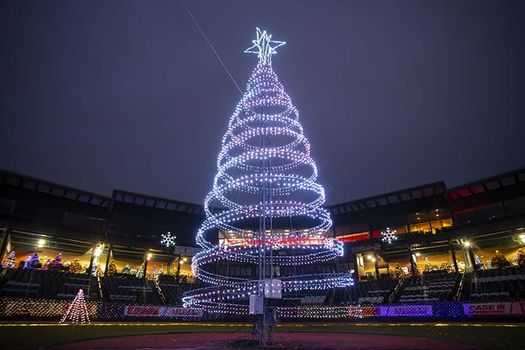 Christmas-Spirit-Light-Show-Clipper-Magazine-Stadium-Lancaster-PA-Christmas-Tree-inside-Stadium