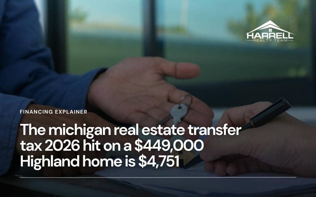 The michigan real estate transfer tax 2026 hit on a $449,000 Highland home is $4,751