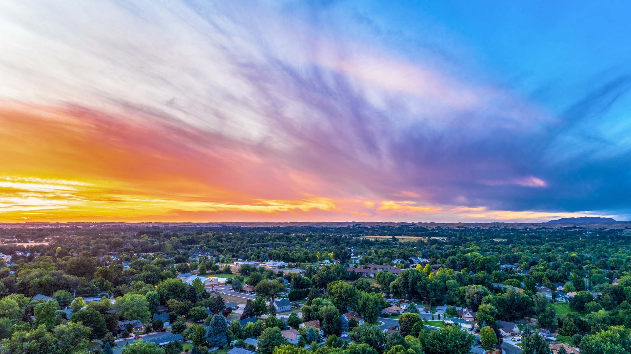 Sunset over The Treasure Valley in Idaho