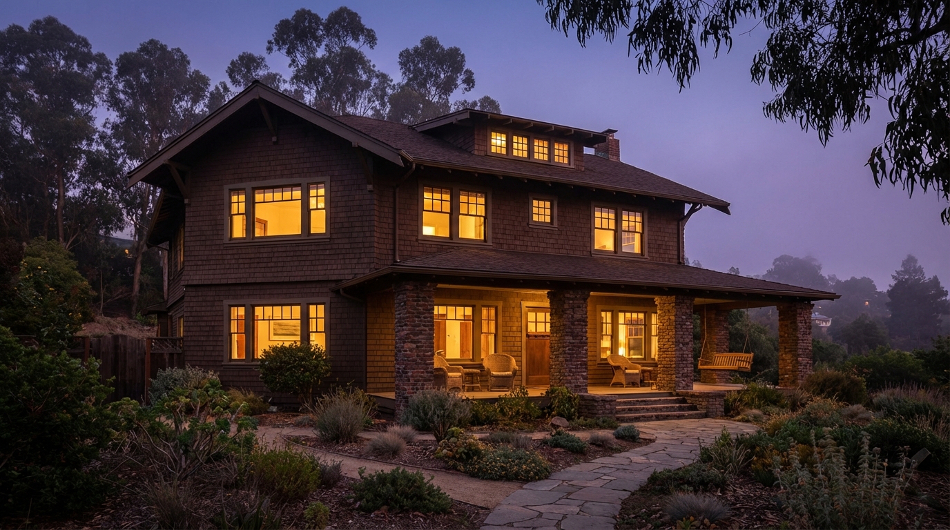 Berkeley craftsman home at twilight - What to Ask Before Making an Offer in Berkeley