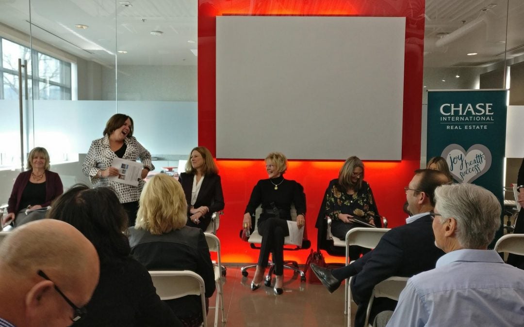 Chase International hosts luxury real estate agent panel presentation.