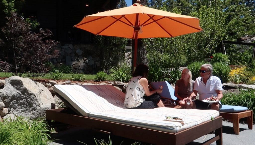 Guest enjoy lunch at the Chase International Lake Tahoe Luxury Estates Tour