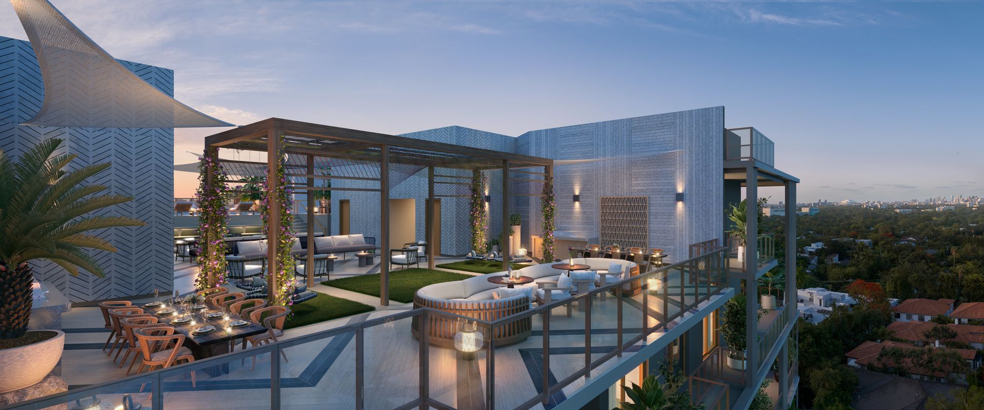 Rooftop Lounge View 2 - Dusk-min