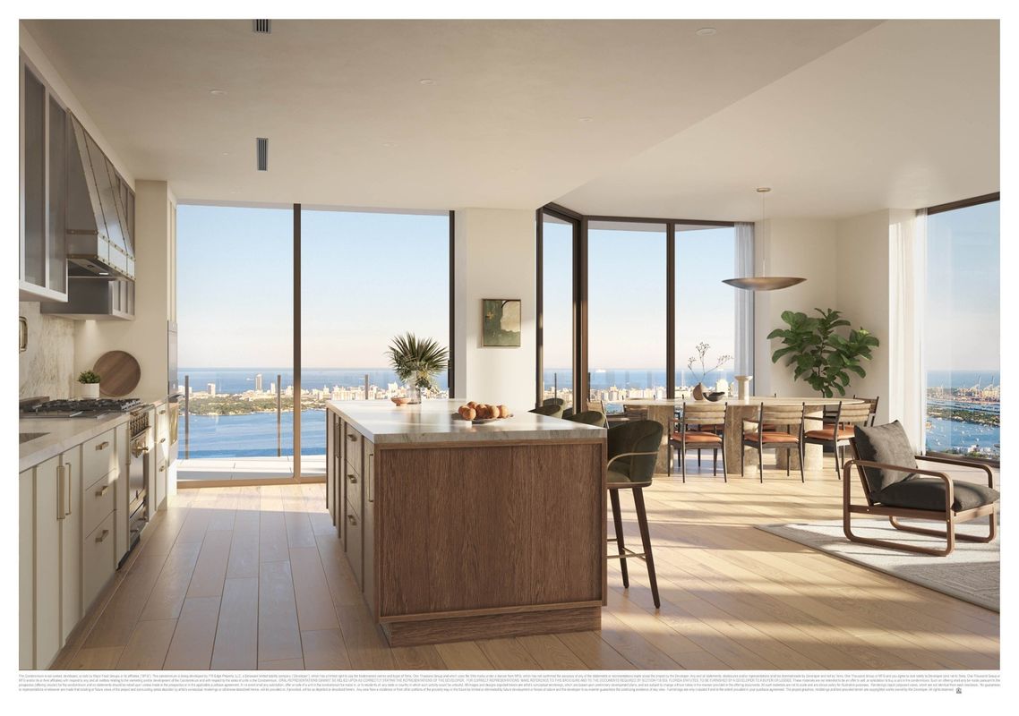 VillaMiami_Half floor kitchen and living room _compressed