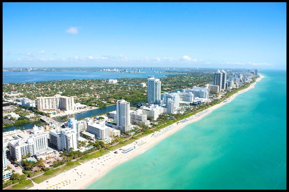 Miami Neighborhood Beach and Buildings