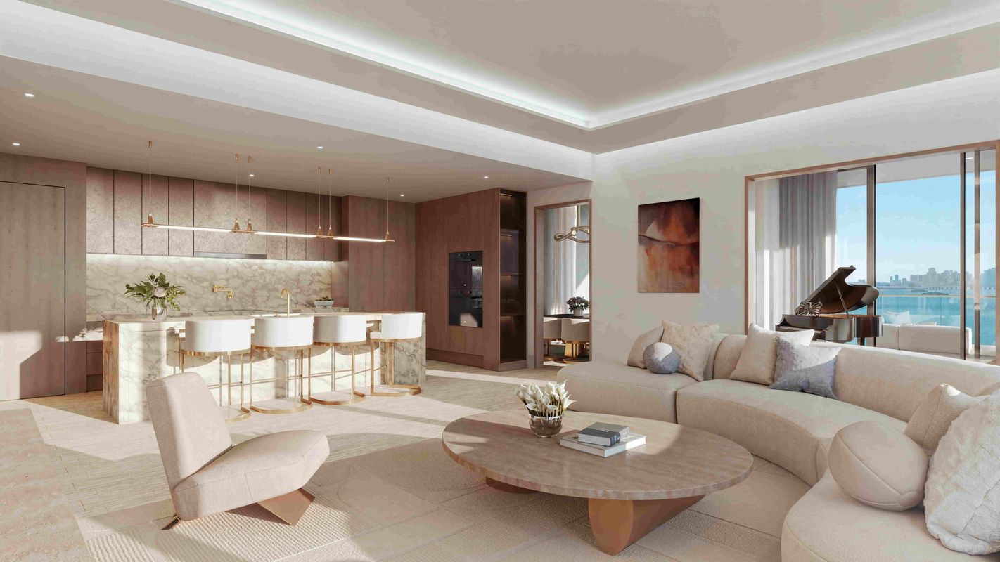 Penthouse - Living Room & Kitchen Area