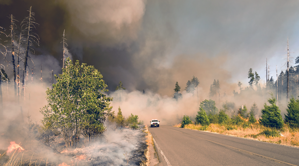 Fire rages