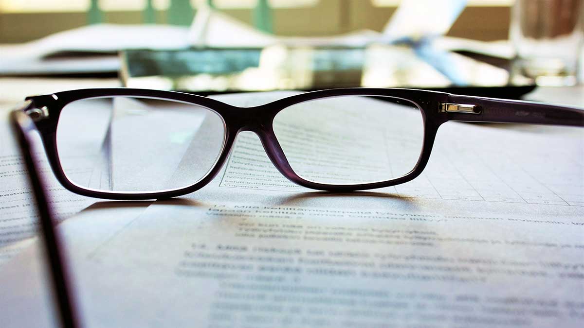 Glasses and legal documents