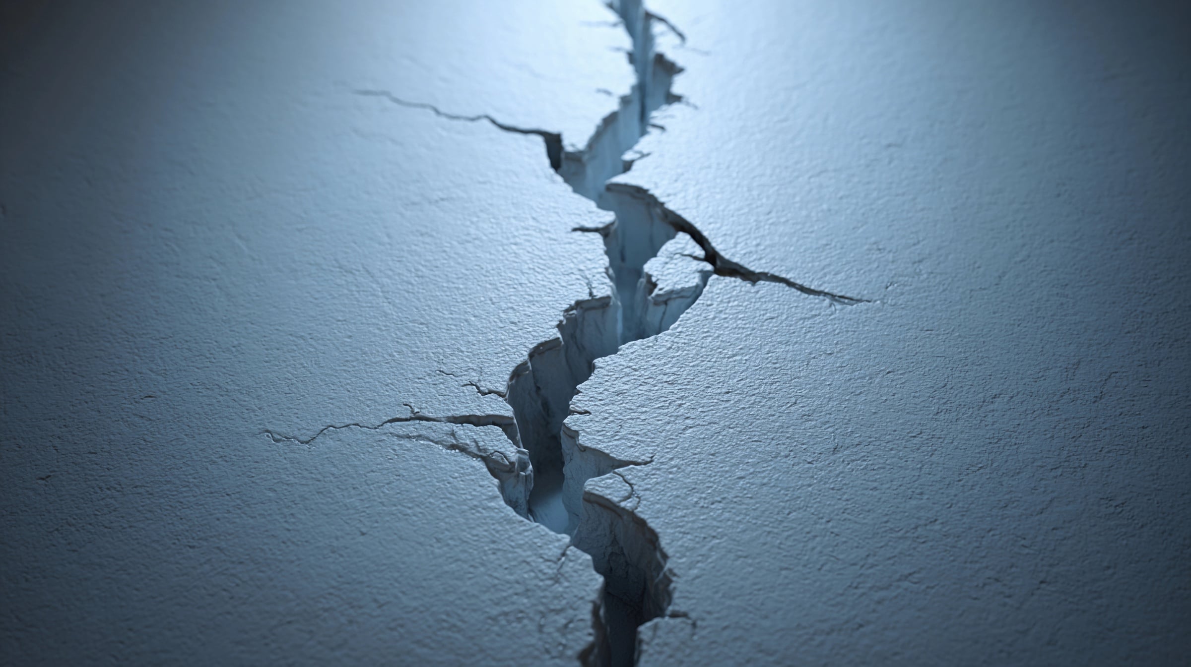 Bold line breaks through surface to reveal new idea and concept Generative AI