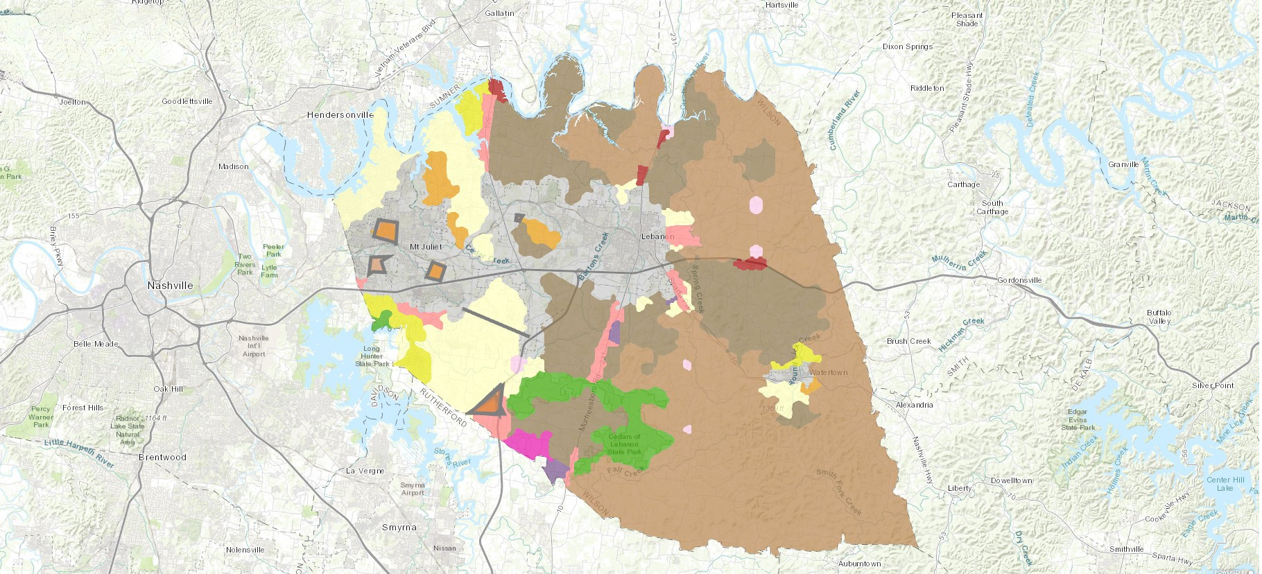 Wilson County Land USe Plan Map