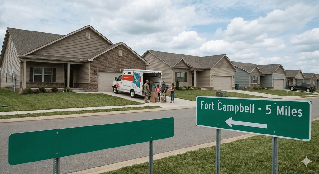 Neighborhood near Fort Campbell in Clarksville TN