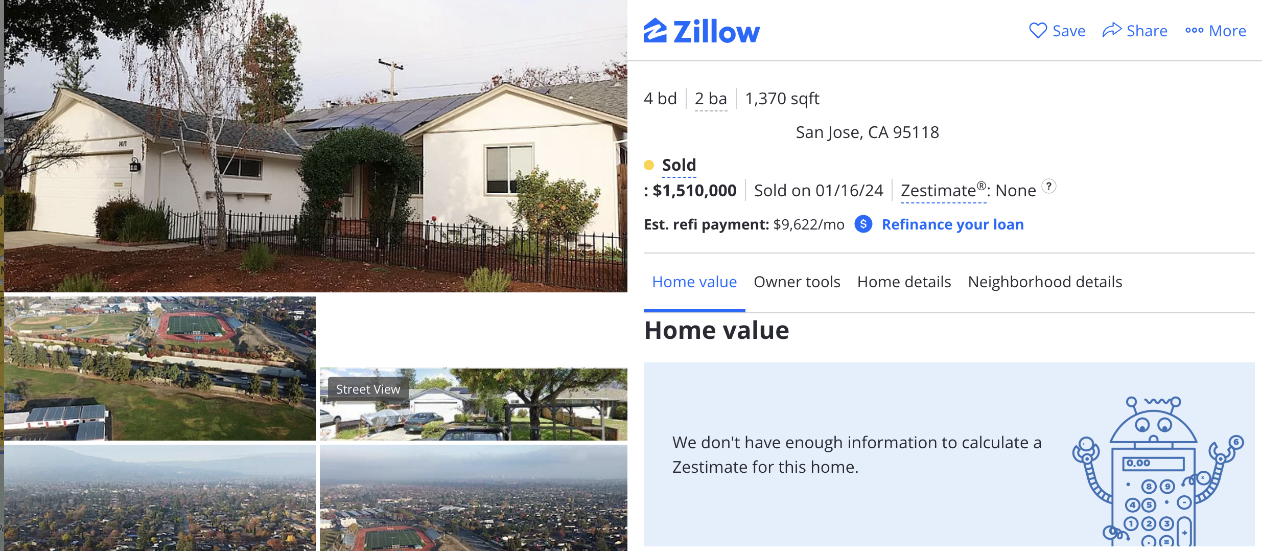 Broken Zillow Zestimate