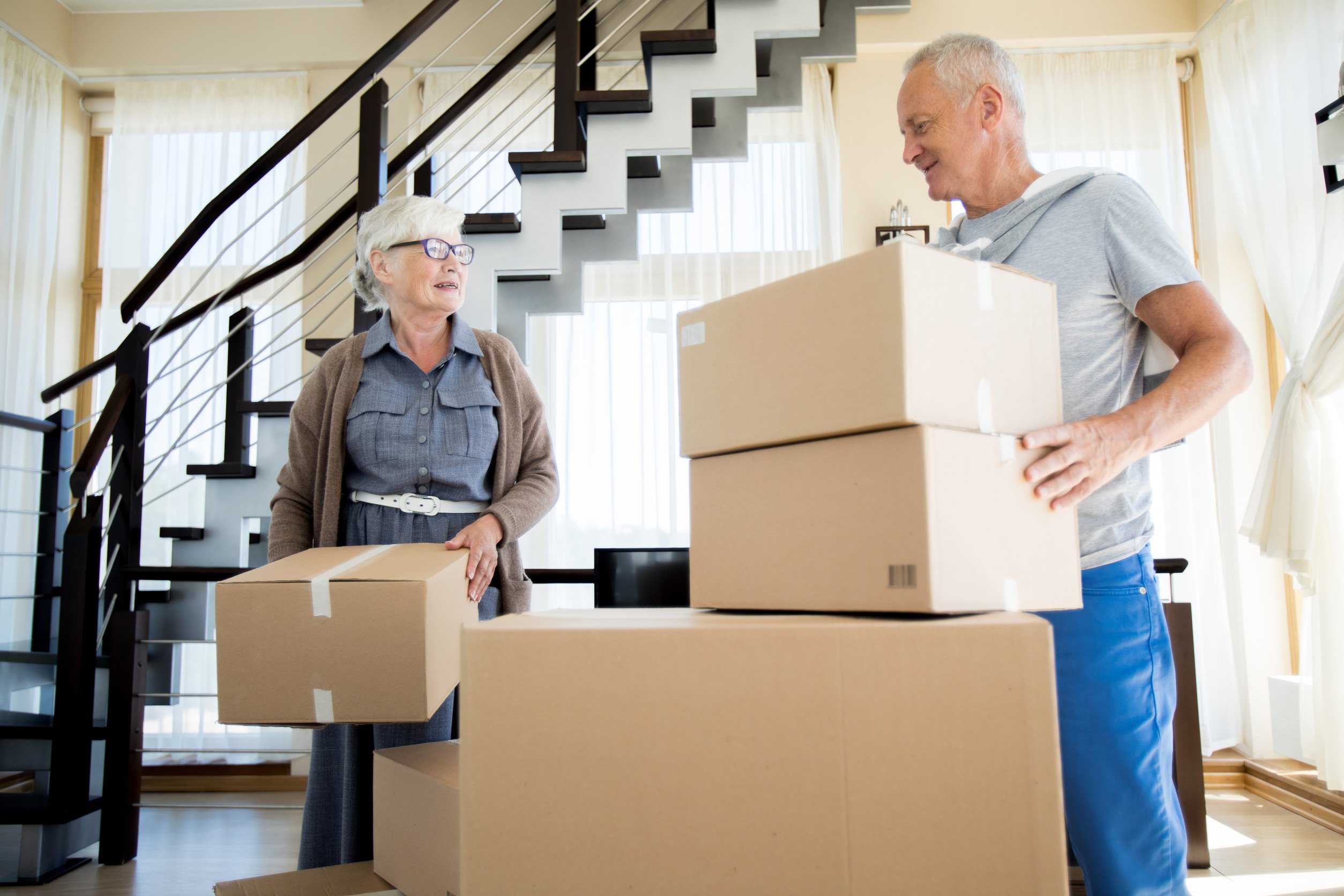 Senior Couple Moving House